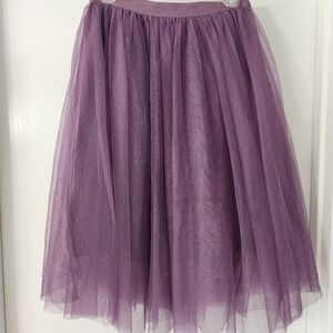 Haute Monde Large Tulle Elastic Waist Purple Skirt